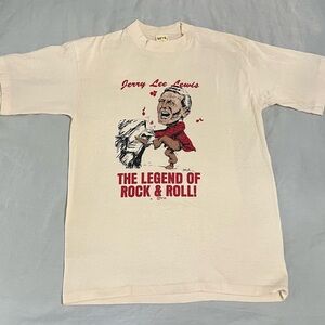 1980s Jerry Lee Lewis Vintage T-Shirt Country Rock & Roll Music Concert Tee